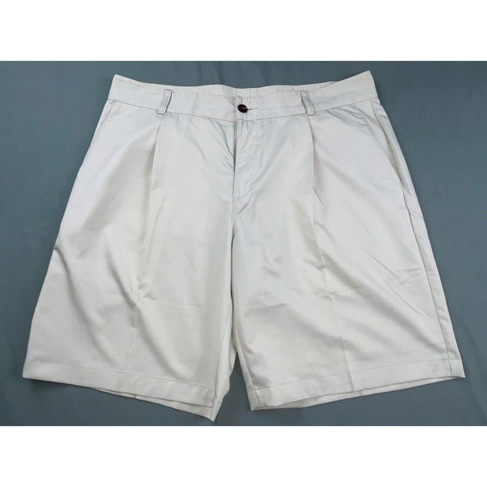 Adidas Climalite Lightweight Single Pleat Golf Shorts. Beige, Men's 36. MINT!!
